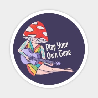 Play Your Own Tune | Mushroom Person Playing Guitar Magnet